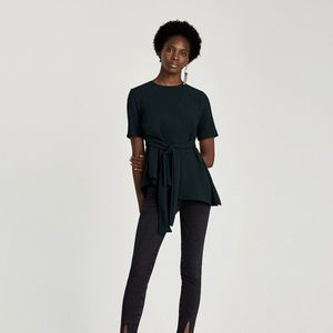 Zara Top Bow Detail Black Size M